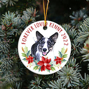 Personalized Christmas Ornament from Pet Photo, Custom Ceramic Dog Ornament with Name and Year - petownlove