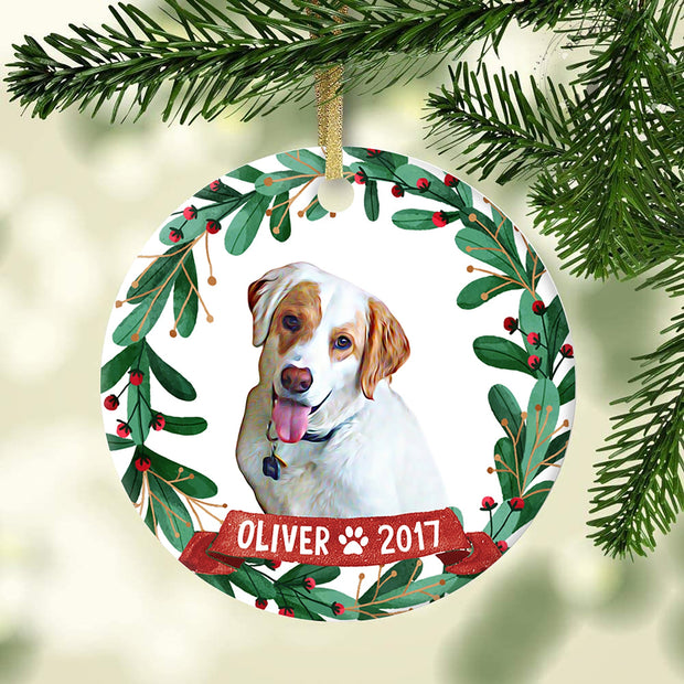 Personalized Dog Christmas Ceramic Ornaments, Personalized Christmas Ornaments, Unique Christmas Gift - petownlove