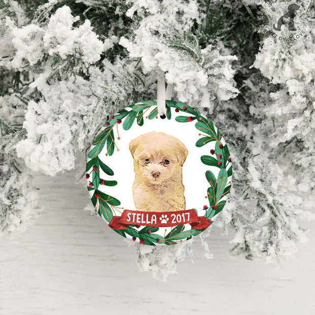 Personalized Dog Christmas Ceramic Ornaments, Personalized Christmas Ornaments, Unique Christmas Gift - petownlove