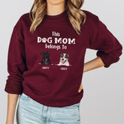 Personalized Dog Sweatshirts for Humans, Custom Dog Sweater, Dog Belong to Mom, Birthday Present - petownlove