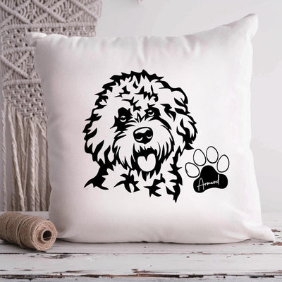 Poodles Custom Pet Throw Pillow, Custom Pet Pillow, Personalized Dog Pillow Bed, Dog Lost Gift - petownlove