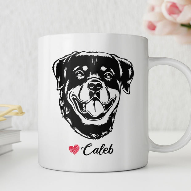 Rottweilers Custom Pet Mug, Custom Pet Cup, Personalized Dog Coffee Mug, Dog Memorial Gifts, Gifts for Dog Lovers - petownlove