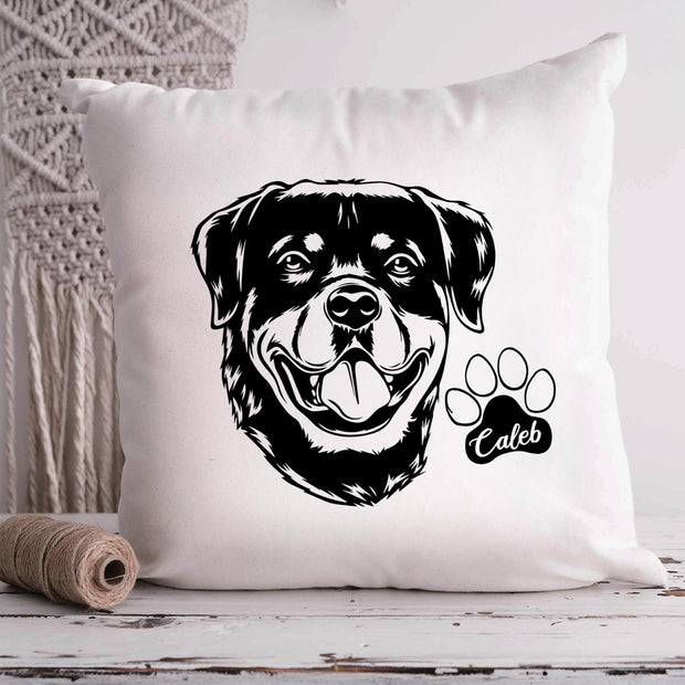 Rottweilers Custom Pet Throw Pillow, Custom Pet Pillow, Personalized Dog Pillow Bed, Dog Lost Gift - petownlove