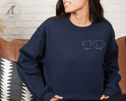 Unisex Custom Embroidered Dog Ears Outline Crewneck Sweatshirt, Embroidery Your Pet Ears on Sweatshirts - petownlove
