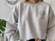 Unisex Custom Embroidered Dog Face Sweatshirt, Personalized Embroidery Pet Face Sweatshirt - petownlove