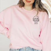Unisex Custom Embroidered Dog Face Sweatshirt, Personalized Embroidery Pet Face Sweatshirt - petownlove