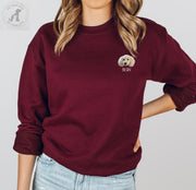 Unisex Custom Graphic Print Dog Face on Sweatshirt, Customization Pet Face Hand Painted Sweatshirt, Dog Mom Gift - petownlove
